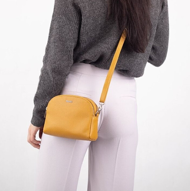 Dámská kožená crossbody kabelka 12 Mostaza