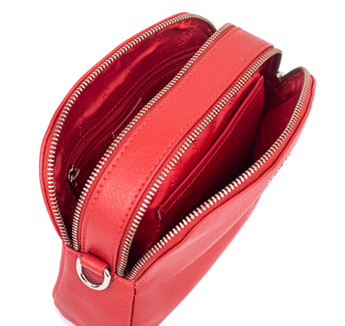 Dámská kožená crossbody kabelka 12 Red