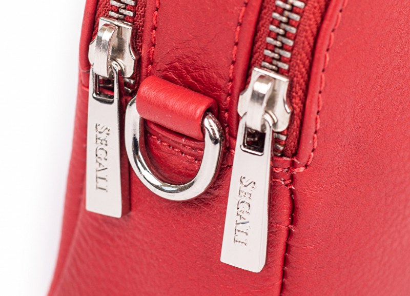 Dámská kožená crossbody kabelka 12 Red