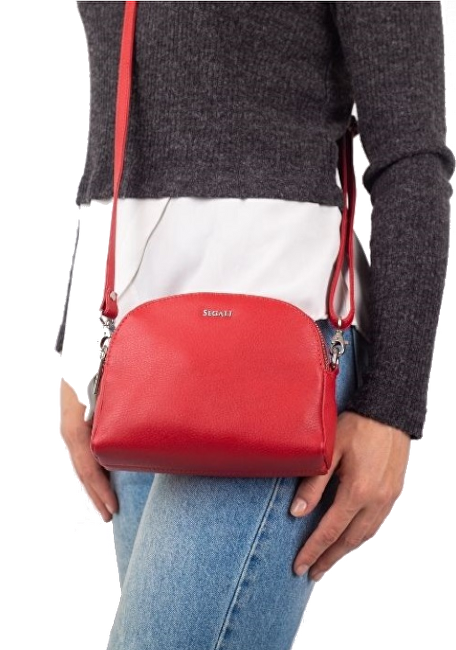 Dámská kožená crossbody kabelka 12 Red