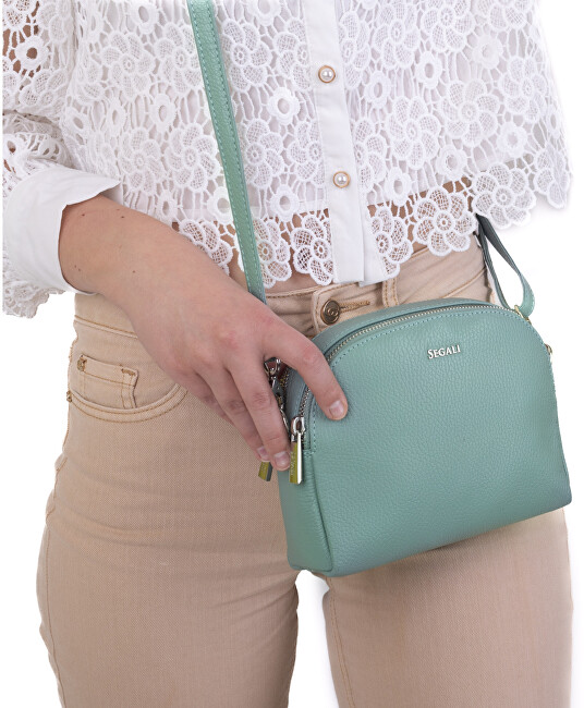 SEGALI Dámská kožená crossbody kabelka 12 sage