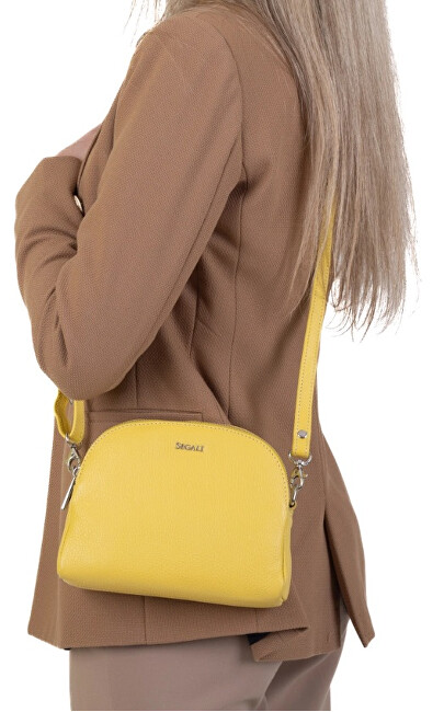 SEGALI Dámská kožená crossbody kabelka 12 yellow