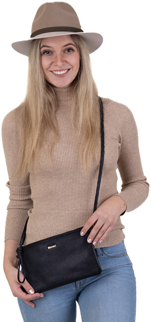 SEGALI Dámská kožená crossbody kabelka 50532 black
