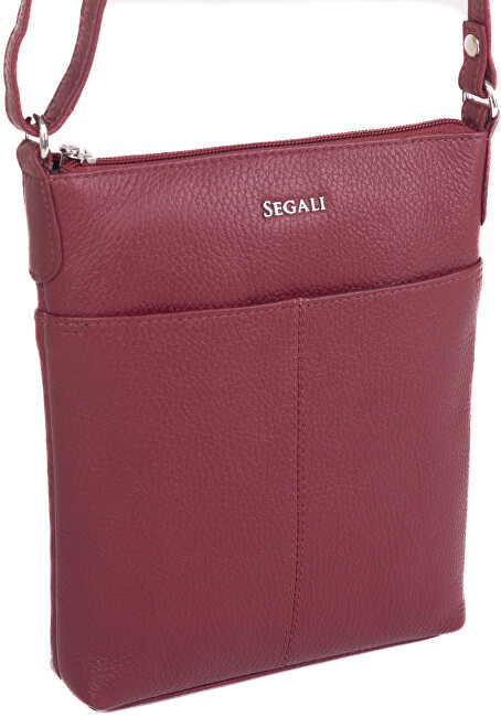 Dámská kožená crossbody kabelka 7001 B bordo