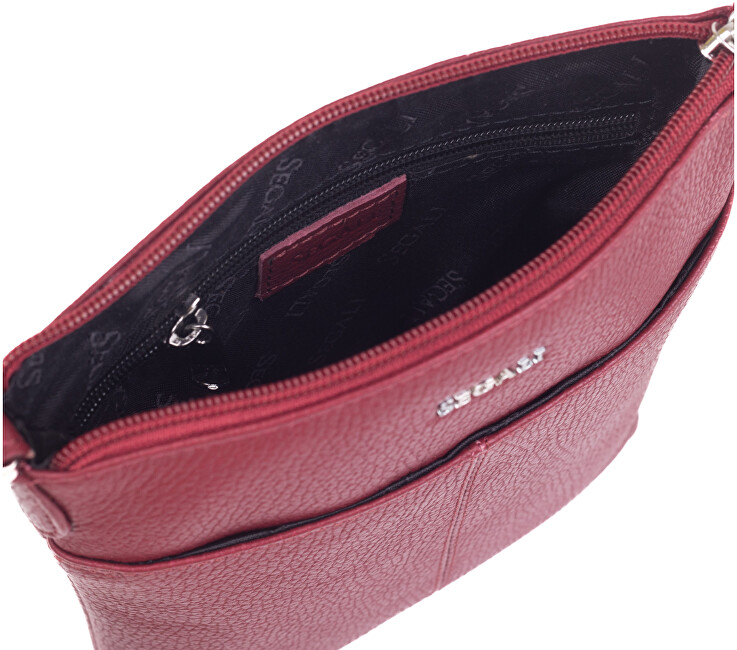 Dámská kožená crossbody kabelka 7001 B bordo