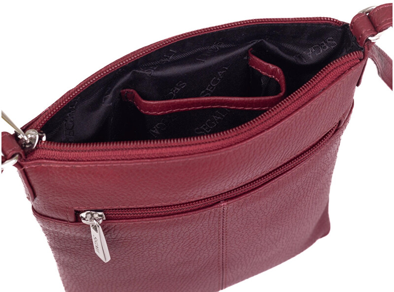 Dámská kožená crossbody kabelka 7001 B bordo