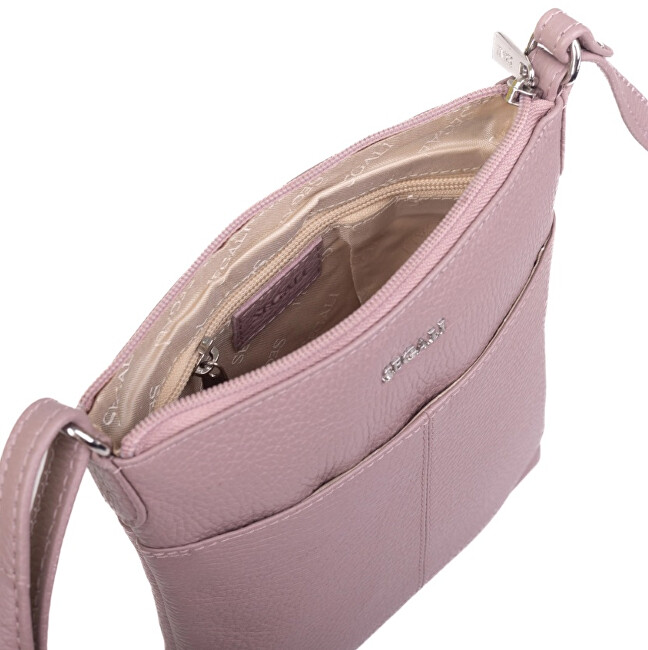 SEGALI Dámská kožená crossbody kabelka 7001 B cameo rose