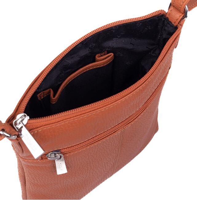 Dámská kožená crossbody kabelka 7001 B cuoio