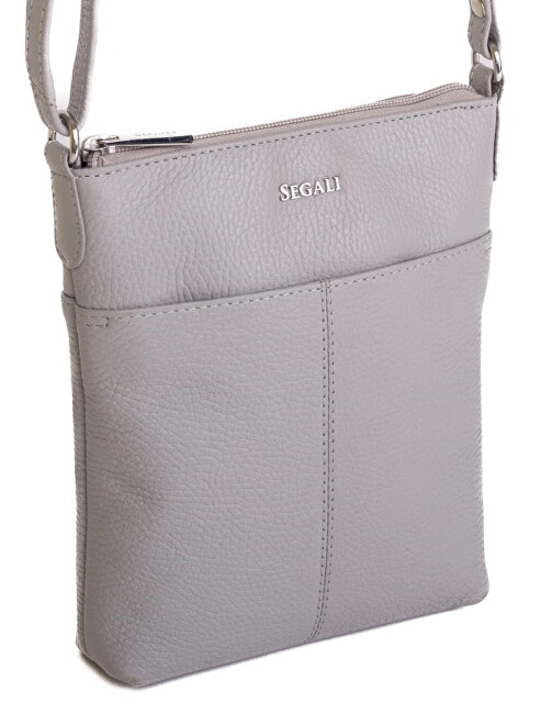 SEGALI Dámská kožená crossbody kabelka 7001 B grey