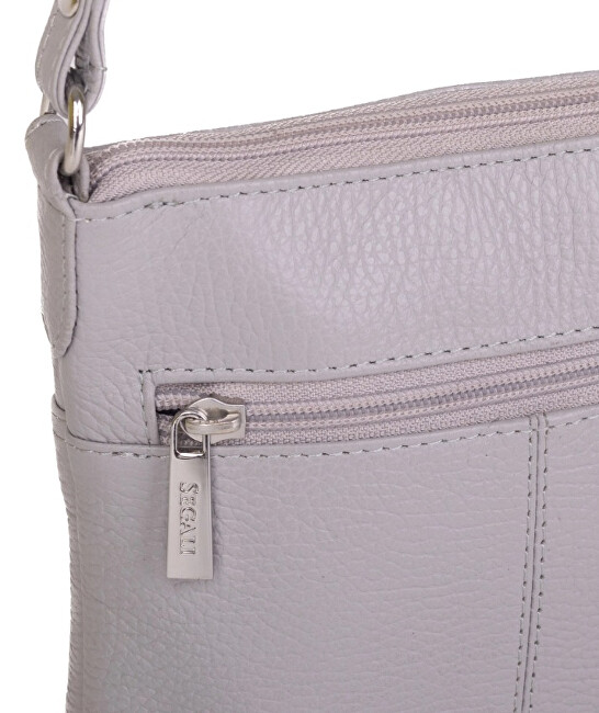 SEGALI Dámská kožená crossbody kabelka 7001 B grey