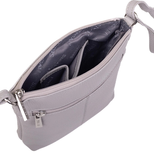 SEGALI Dámská kožená crossbody kabelka 7001 B grey