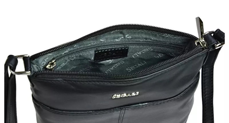 SEGALI Dámská kožená crossbody kabelka 7001 Black