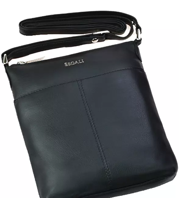 SEGALI Dámská kožená crossbody kabelka 7001 Black