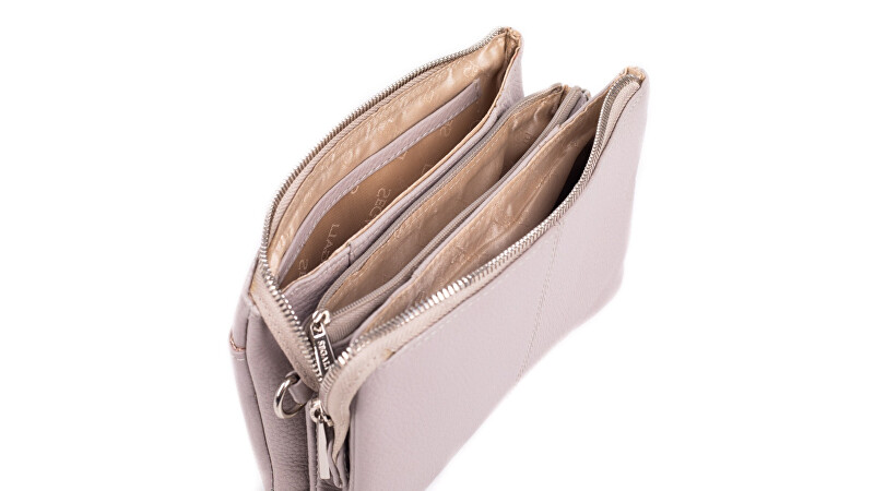 Dámská kožená crossbody kabelka 8002 Taupe