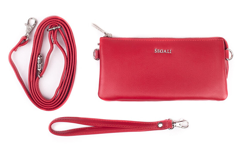 SEGALI Dámská kožená crossbody kabelka 8003 Red
