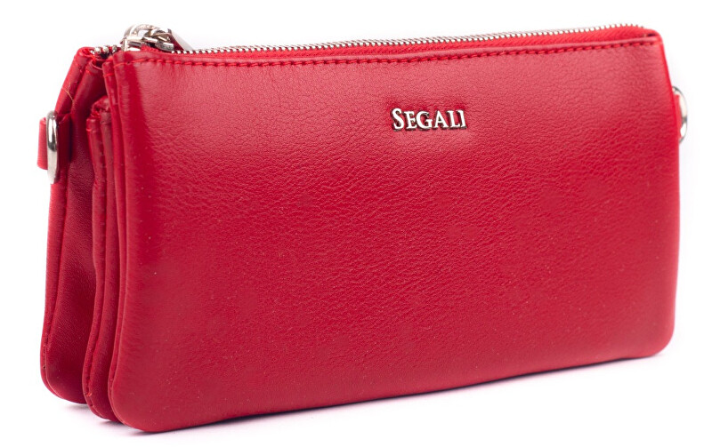 SEGALI Dámská kožená crossbody kabelka 8003 Red