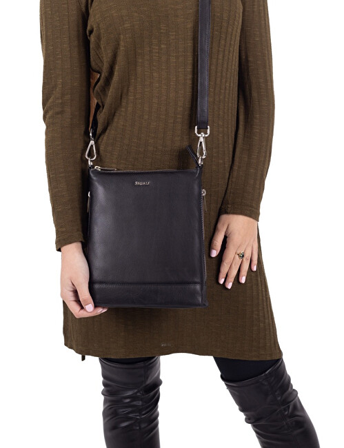 Dámská kožená crossbody kabelka 9060 black