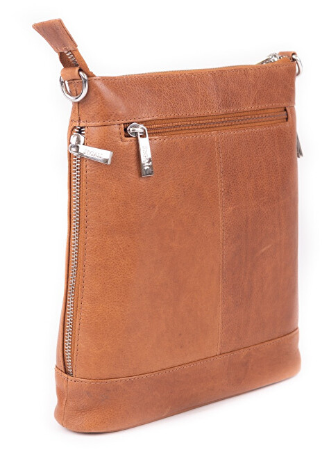 SEGALI Dámská kožená crossbody kabelka 9060 cognac