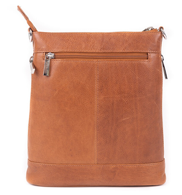 SEGALI Dámská kožená crossbody kabelka 9060 cognac