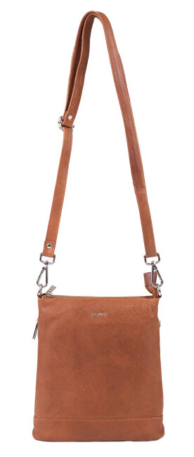 SEGALI Dámská kožená crossbody kabelka 9060 cognac