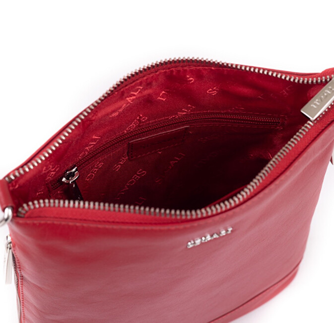 Dámská kožená crossbody kabelka 9060 red