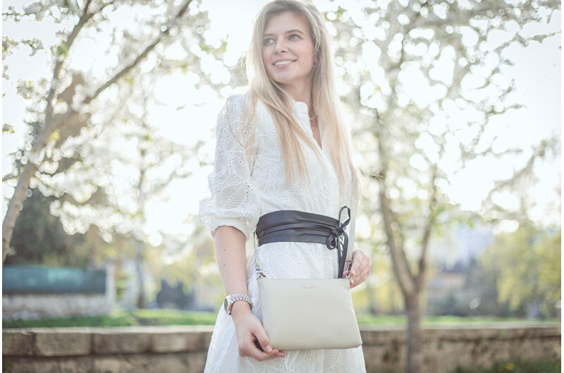 SEGALI Dámská kožená crossbody kabelka A6C blanco roto