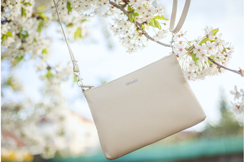 SEGALI Dámská kožená crossbody kabelka A6C blanco roto