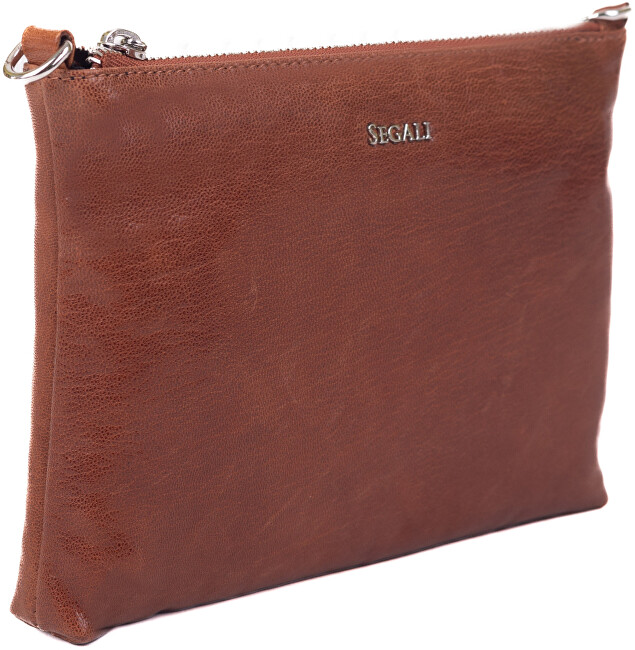 SEGALI Dámská kožená crossbody kabelka A6C G cognac