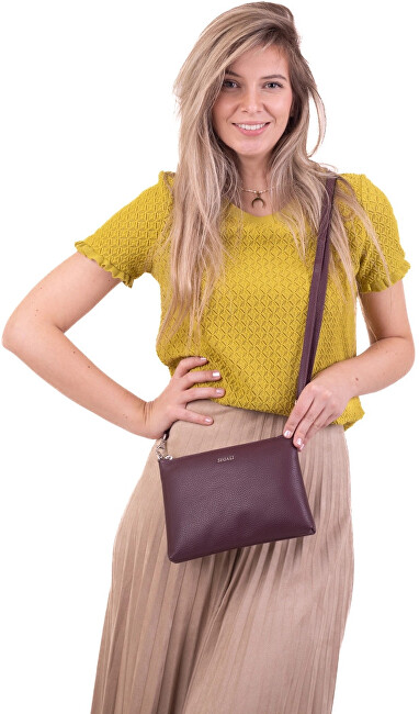 SEGALI Dámská kožená crossbody kabelka A6C marshala