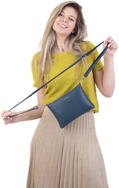 SEGALI Dámská kožená crossbody kabelka A6C navy blue