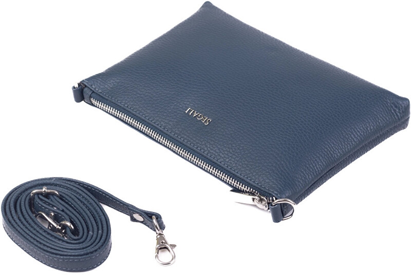 SEGALI Dámská kožená crossbody kabelka A6C navy blue