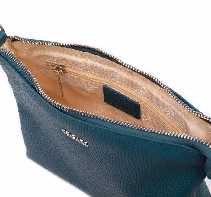 SEGALI Dámská kožená crossbody kabelka A6B Rain Storm