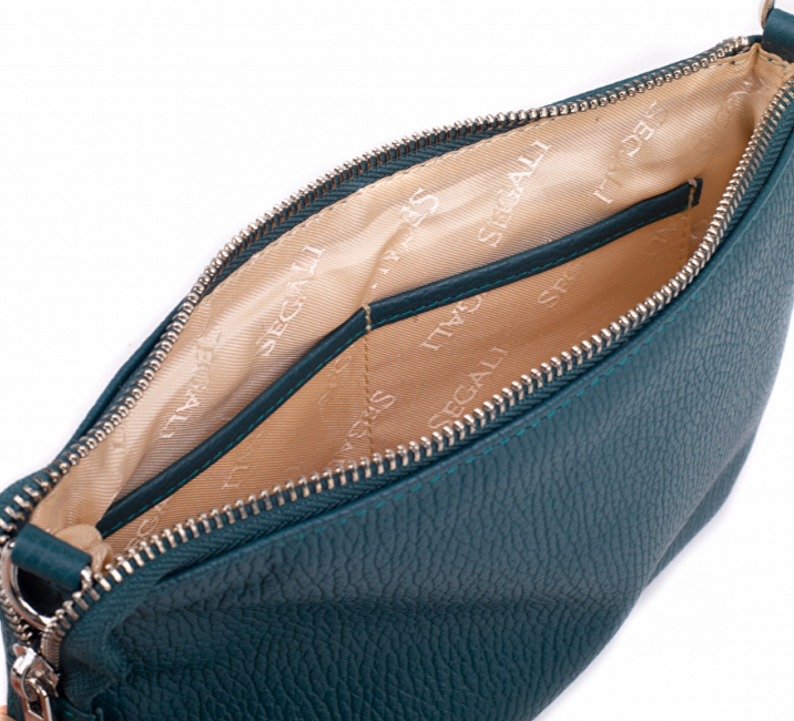 SEGALI Dámská kožená crossbody kabelka A6B Rain Storm