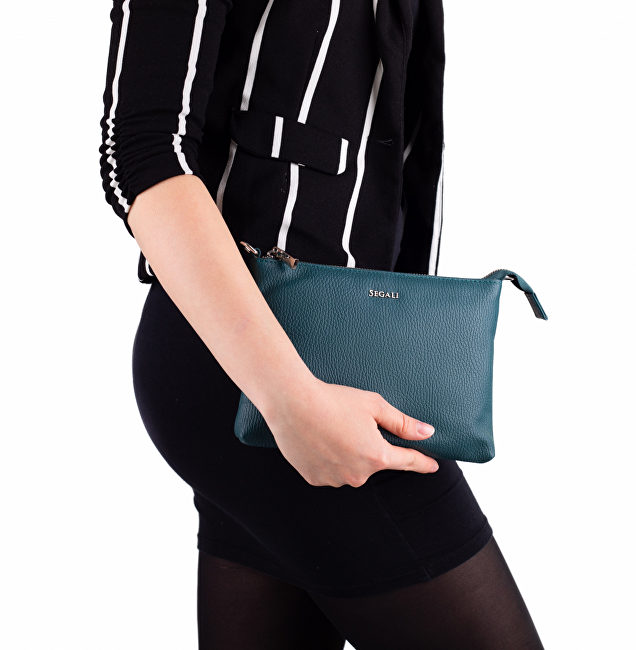 SEGALI Dámská kožená crossbody kabelka A6B Rain Storm