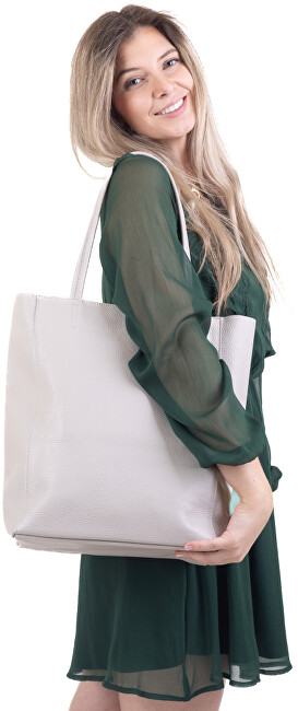 Dámská kožená kabelka Hobo Adele Light Grey
