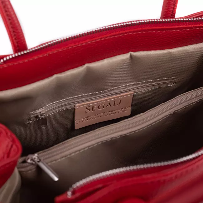 SEGALI Dámská kožená kabelka Donna Red