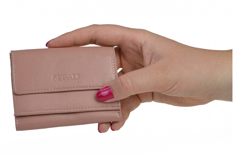 SEGALI Dámská kožená peněženka 1756 baby pink