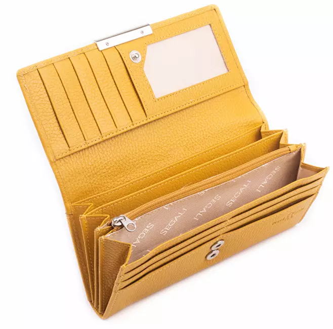 SEGALI Dámská kožená peněženka 7066 yellow