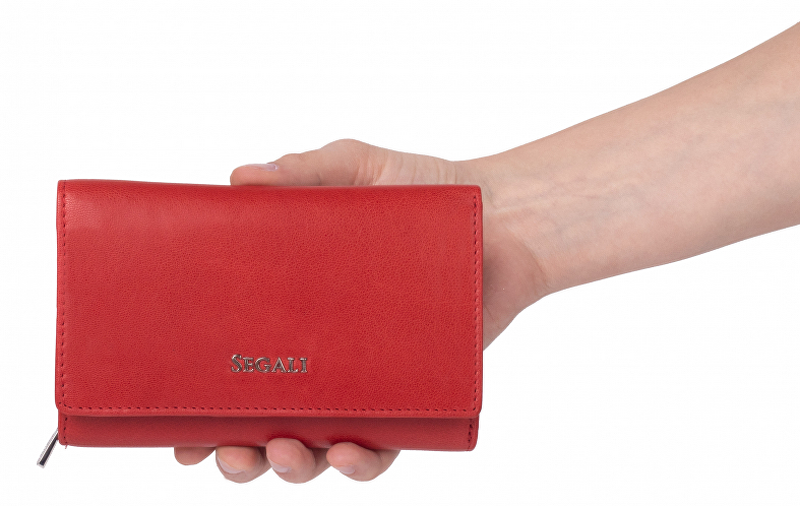 SEGALI Dámská kožená peněženka 7074 S red