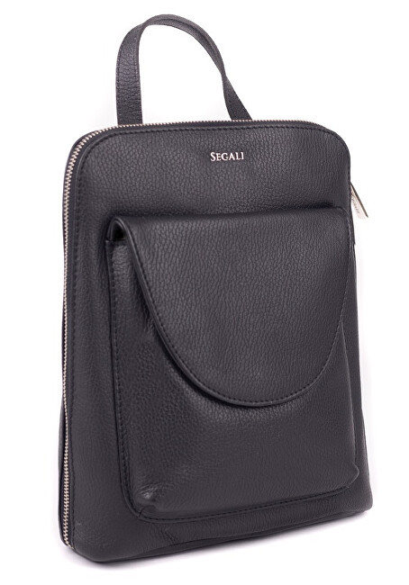 SEGALI Dámský kožený batoh 9062 Black