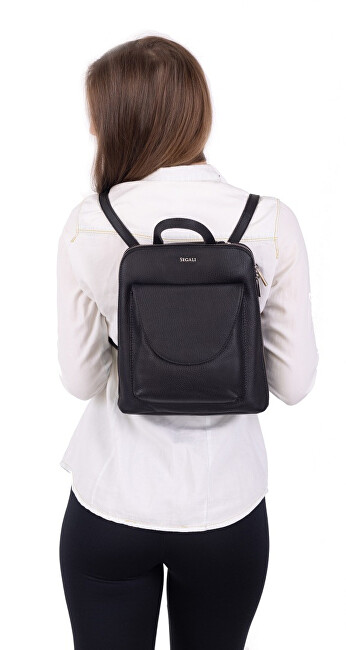 SEGALI Dámský kožený batoh 9062 Black