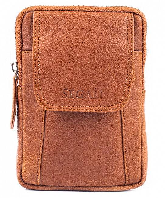 Kožená crossbody taška 107 cognac
