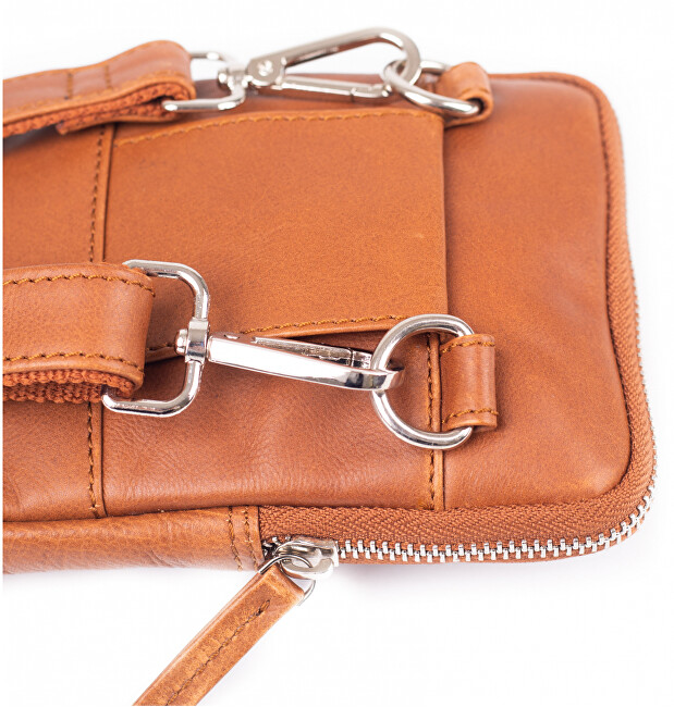 Kožená crossbody taška 107 cognac