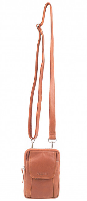 Kožená crossbody taška 107 cognac