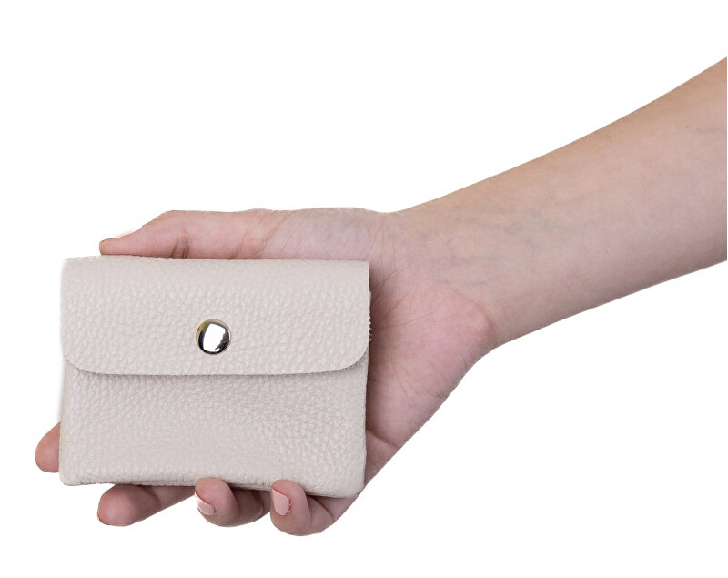 Kožená mini peněženka NETA beige