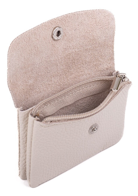 Kožená mini peněženka NETA beige
