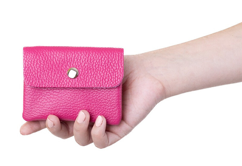Kožená mini peněženka NETA fuchsia