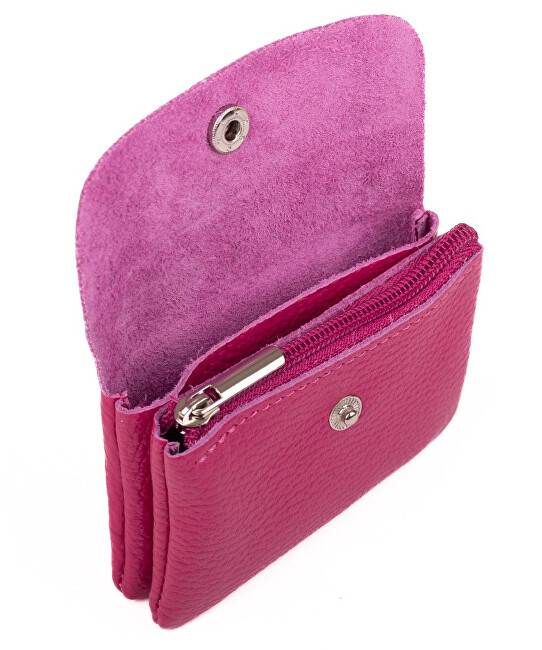 Kožená mini peněženka NETA fuchsia