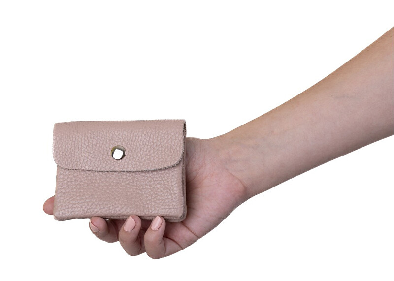 Kožená mini peněženka NETA powder pink