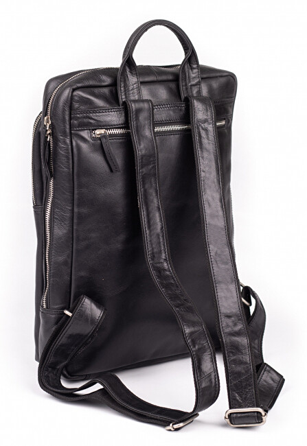 SEGALI Kožený batoh 106 Black
